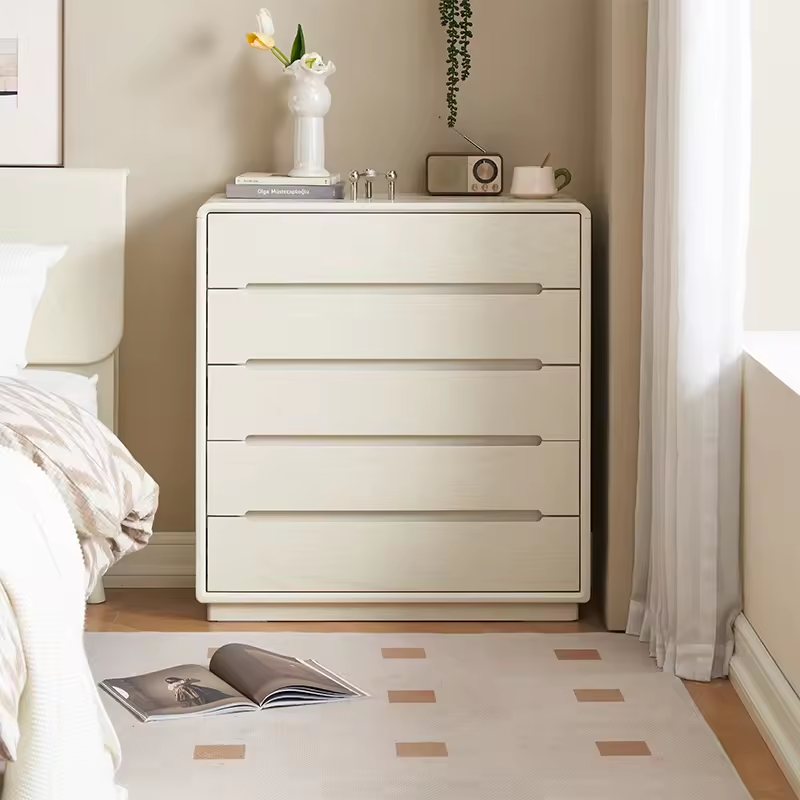 Solid Wood Dresser With Whitewash Finish