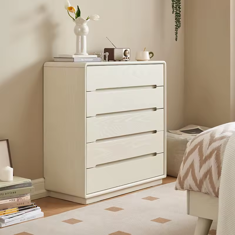 Solid Wood Dresser With Whitewash Finish