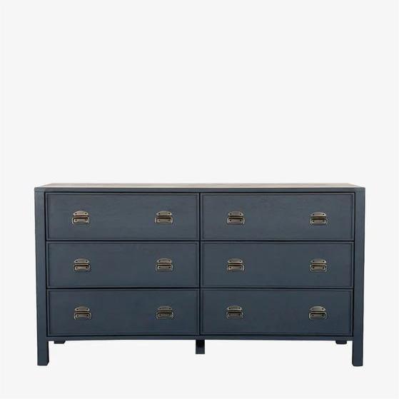 Elegant Wood Dresser With Navy Oil-Based Painted Finish