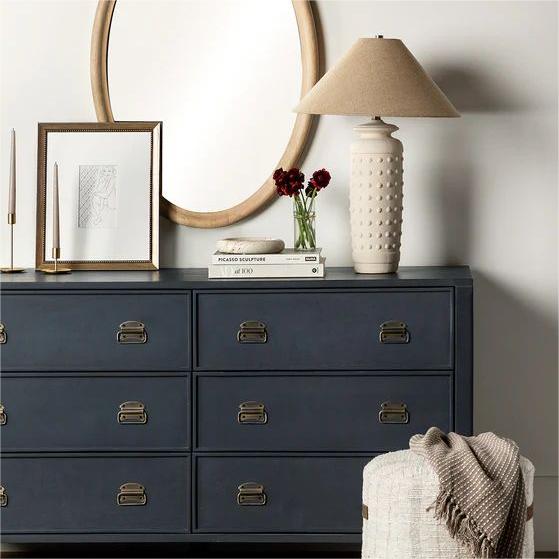 Elegant Wood Dresser With Navy Oil-Based Painted Finish