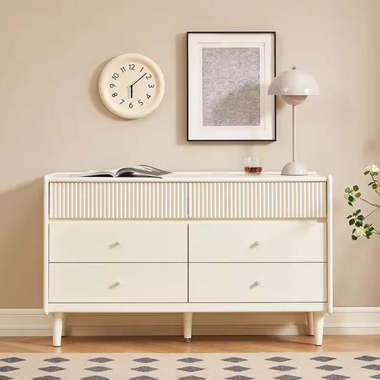 Solid Oak  Dresser With White Oil-Based Paint Finish