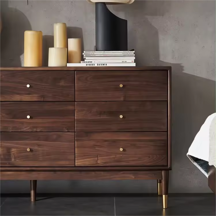 Walnut Dresser With Nine-Drawer