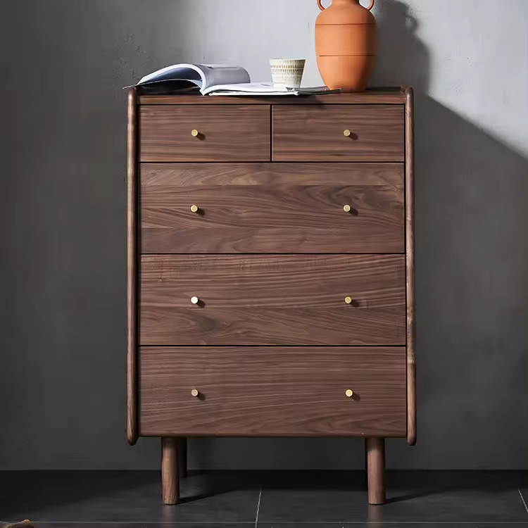 Walnut Dresser With Five-Drawer