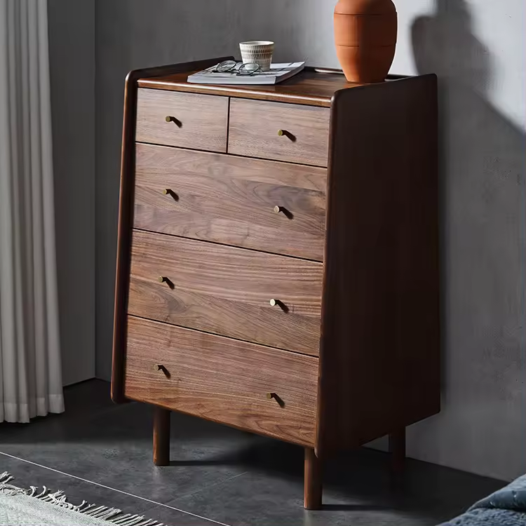 Walnut Dresser With Five-Drawer