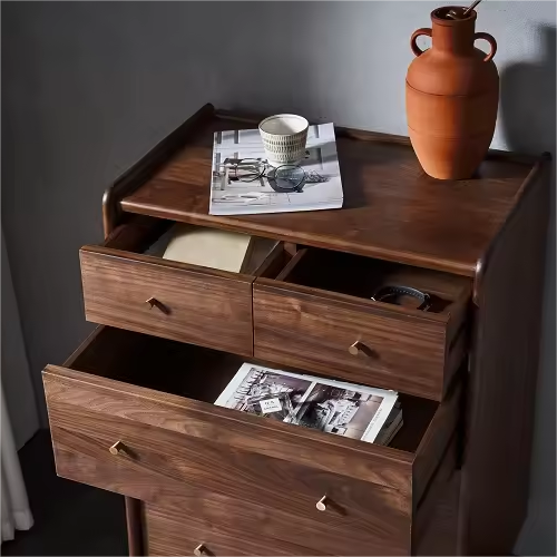 Walnut Dresser With Five-Drawer