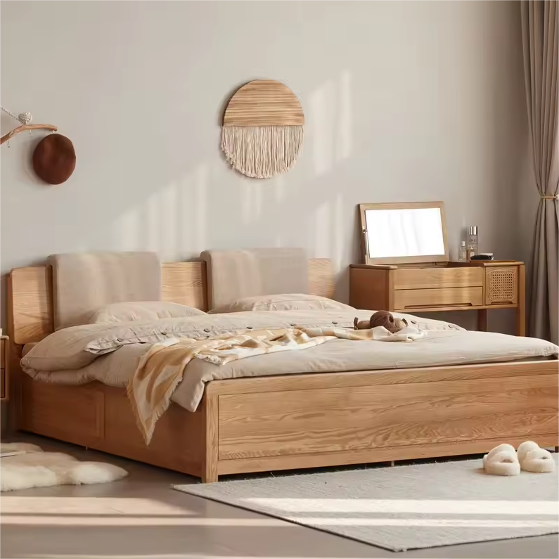 Minimalist Solid Oak Bed