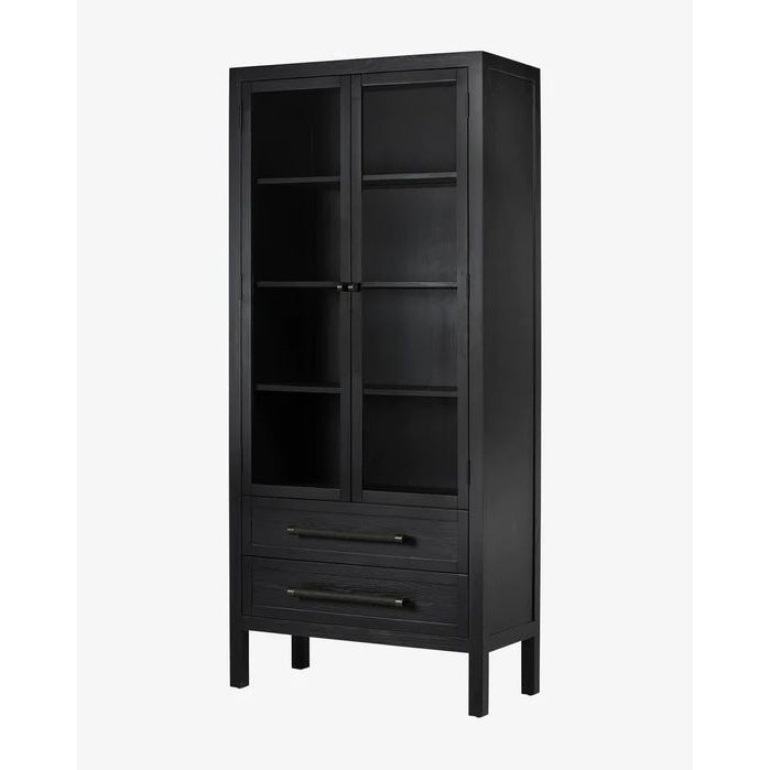 Black-Finished Thick Oak Veneer Bookcase