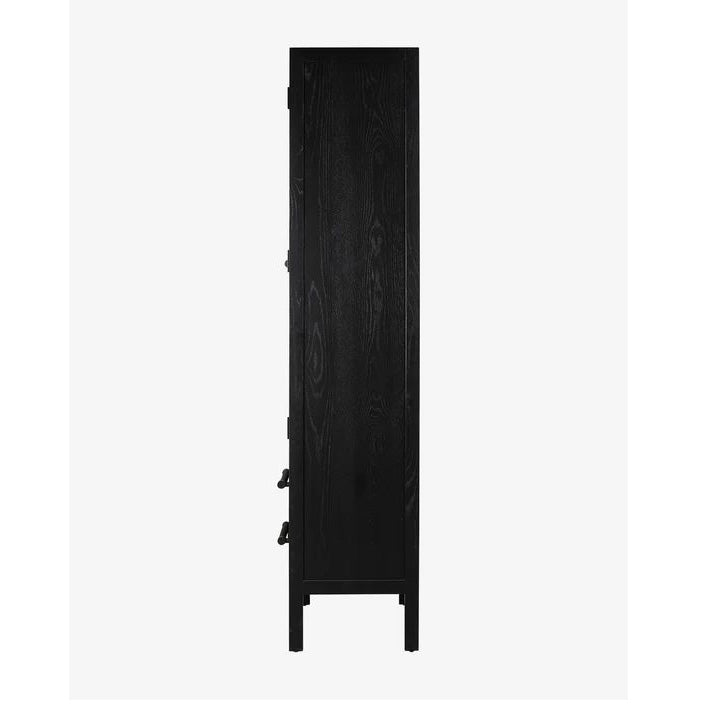 Black-Finished Thick Oak Veneer Bookcase