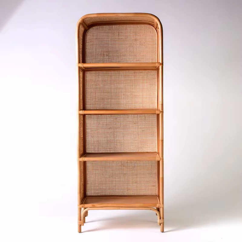 High Rattan Bookcase