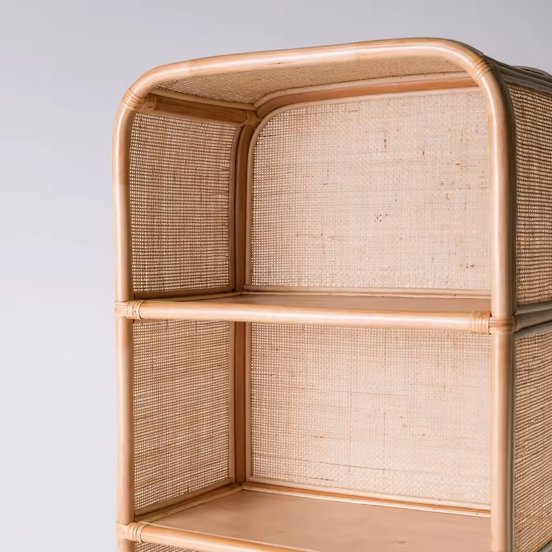 High Rattan Bookcase