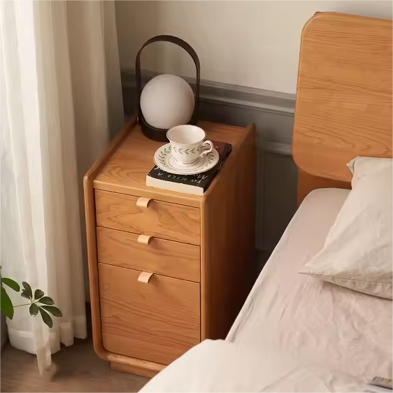 Cherry Wood Dressing Table With Three Drawers