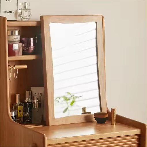 Luxury Cherry Wood Dresser With Partitions And Mirror