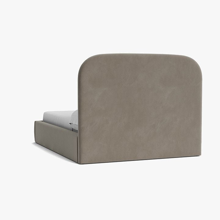 Taupe Dovetail Velvet Upholstered Bed