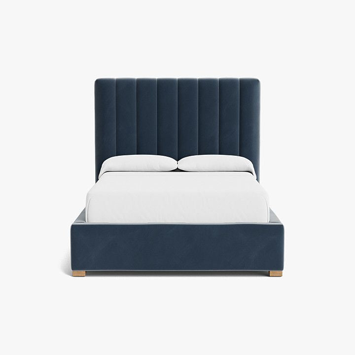 Elegant And Luxurious Blue Harbor Velvet Upholstered Bed