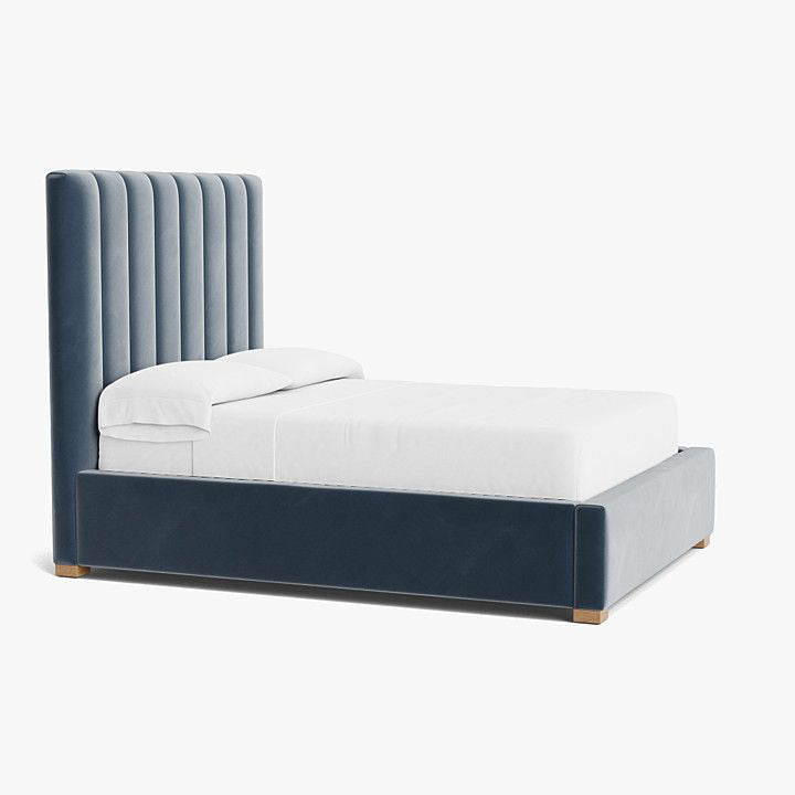 Elegant And Luxurious Blue Harbor Velvet Upholstered Bed