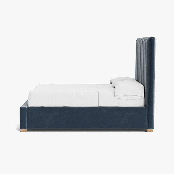 Elegant And Luxurious Blue Harbor Velvet Upholstered Bed