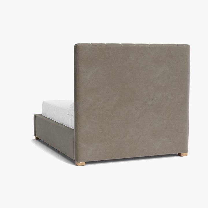 Elegant And Luxurious  Taupe Dovetail Velvet Upholstered Bed